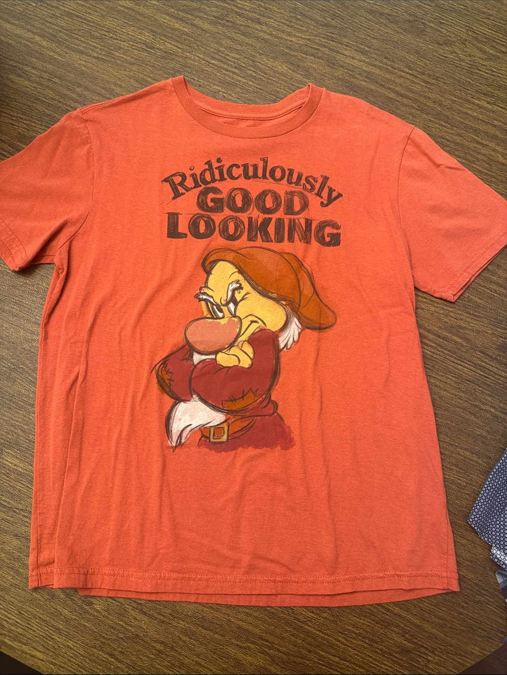 Disney Orange "Ridiculously Good Looking" Grumpy Short Sleeve Tee